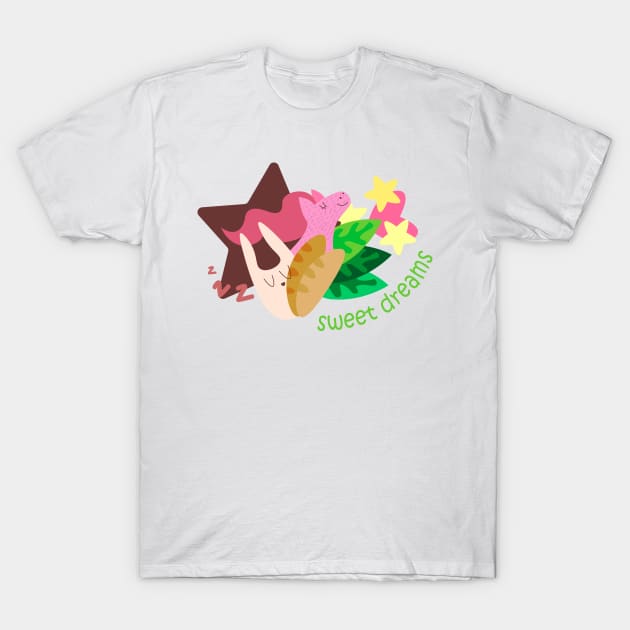 Sweet Dreams with Bunny and Pony T-Shirt by Midori